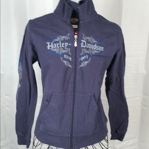 Harley Davidson Hooded Zip Up Women Size S